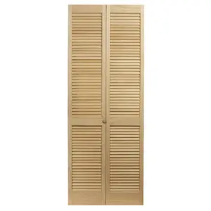 AWC  24 x 80.5 in. Model 104 Louvered Unfinished Wood Bifold Door
