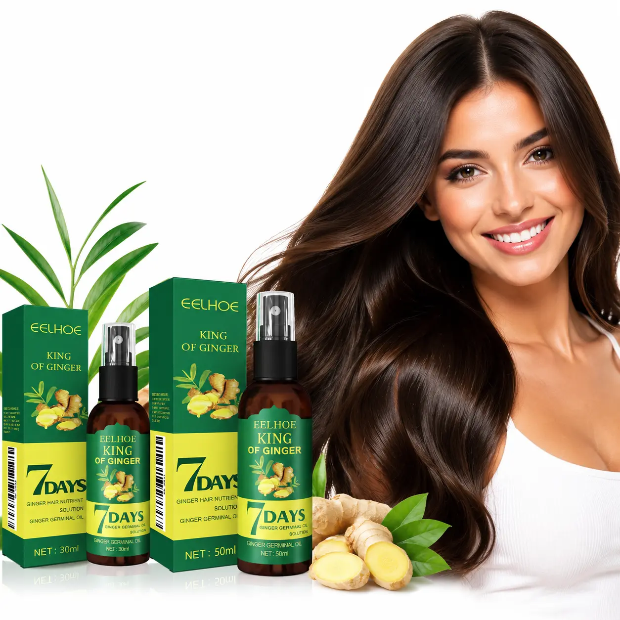 EELHOE Ginger Hair Spray - Gentle Daily Care For Shiny, Smooth And Healthy Hair, Improving Dryness Of Hair Quality, Natural Ingredients