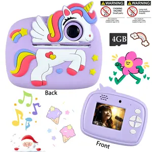 Kids Instant Camera with Dual Lens, 1080P Digital Camera, Print Paper, Christmas Birthday Gift, Toddler Toy for Ages 3-12 Years