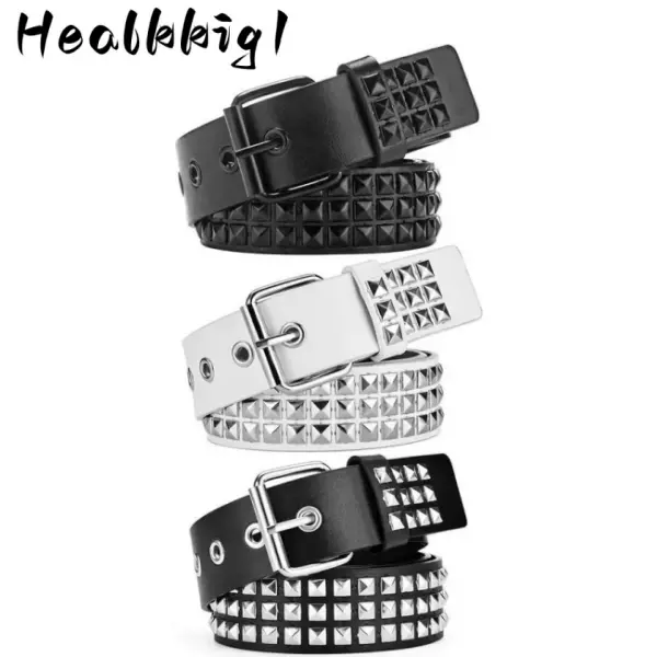 3pcs Studded Belt Y2K Belt Gothic Punk Rock Belts for Women Men Suitable for Matching with Various Clothes Perfect for Everyday Commuting Waist Accessories layered