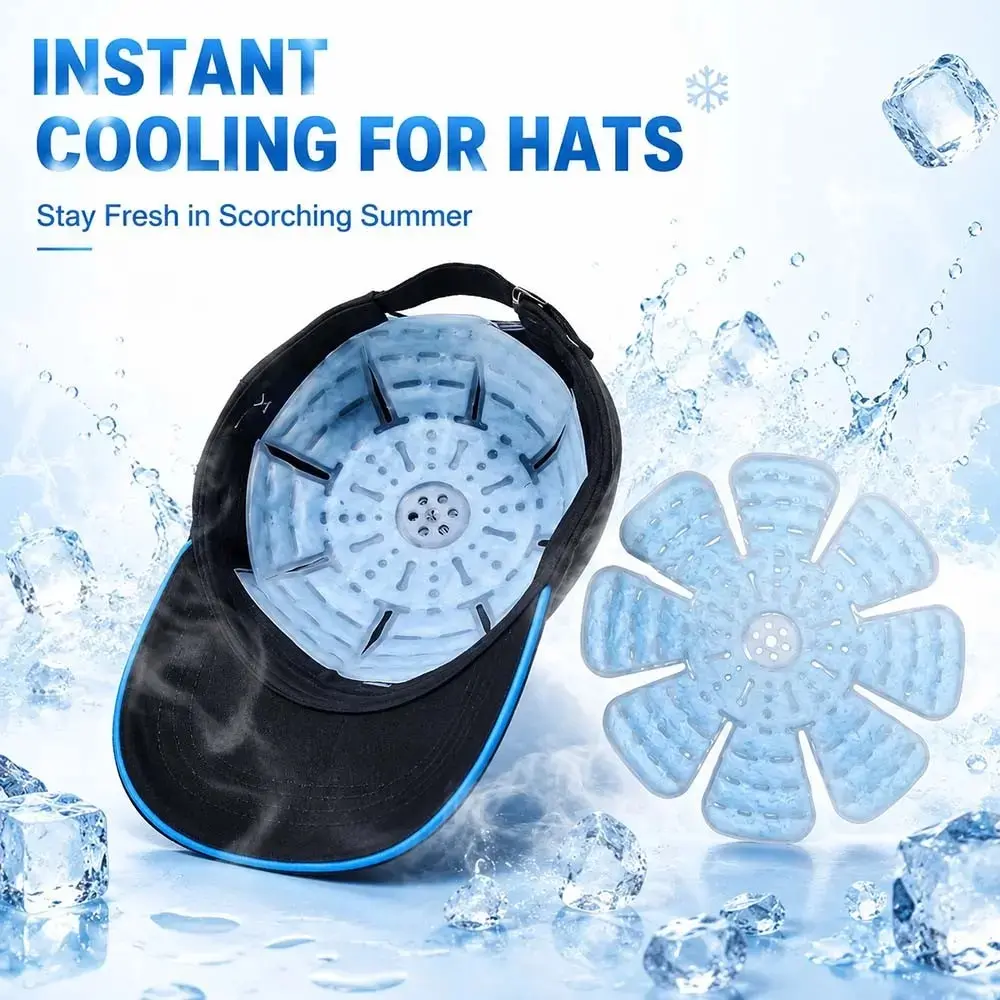 Reusable Cooling Gel Ice Pads for Hats, Hard Hat Cooling Inserts Cold Therapy Liner, Instant Heat Relief Cooling Pad for Construction Workers Outdoor Sports Daily Summer Use, Perfect Summer Gift