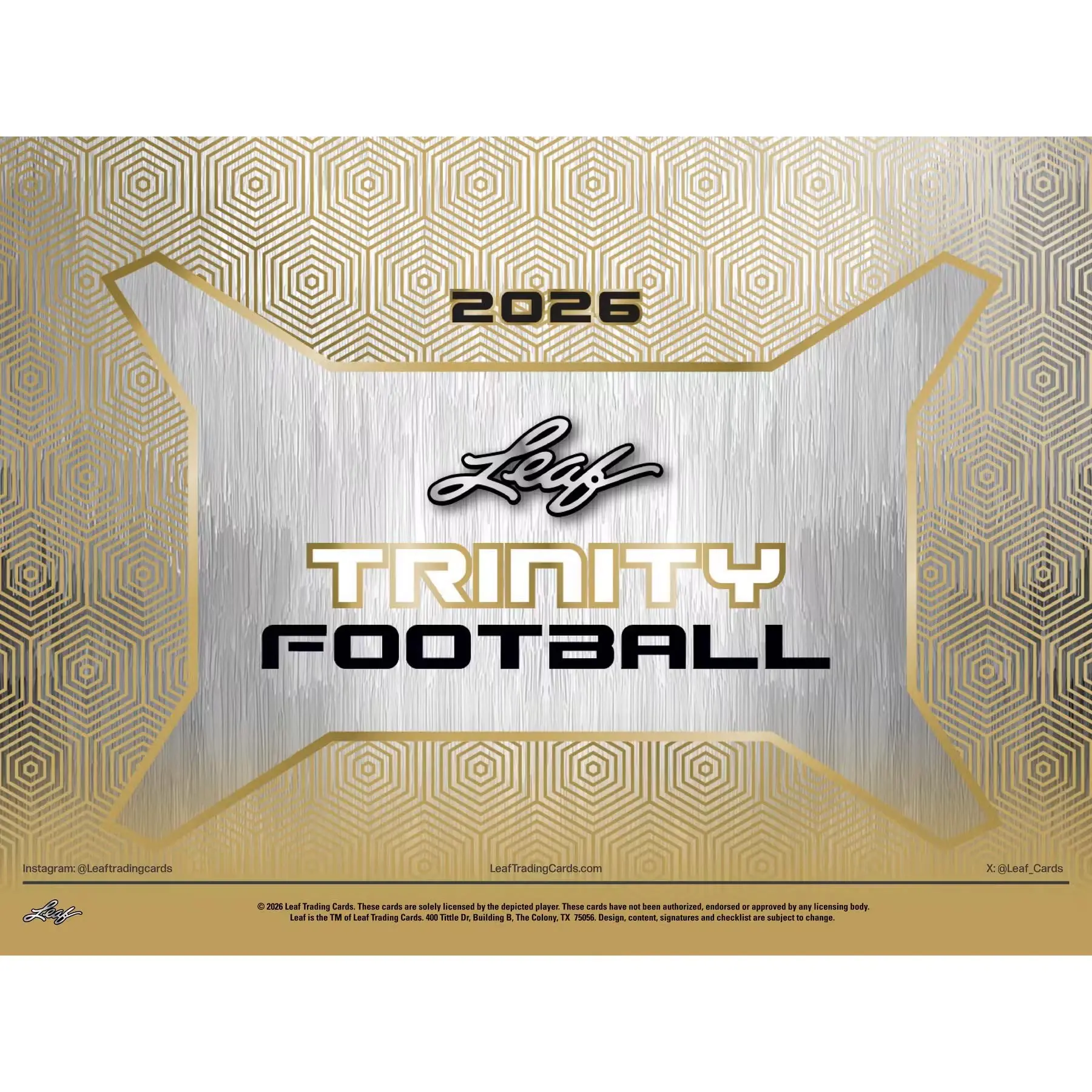 Personal 2026 Leaf Trinity Football Jumbo Box - Sports Trading Cards