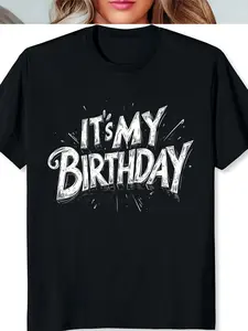 100% Cotton Unisex Its My Birthday Shirt Gifts for Men Husband Boyfriend Brother Birthday Party Apparel Graphic Tee Vingate Printed Casual Round Neck T shirt