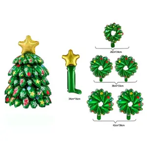 New Oversized Christmas Tree and Mini Desktop Standing Christmas Tree Balloons Christmas Decoration Balloons
