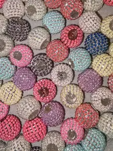 Serena(11321)gc.20 Bags Mix Color Pearl Rhinestone Claw Chain Beads