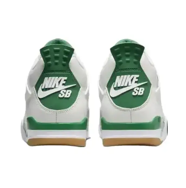 Brand New in Box White and Green Retro Basketball Sneakers Mid-Top Leather Mesh Panel Air Cushion Rubber Sole Trendy Athletic Casual Shoes