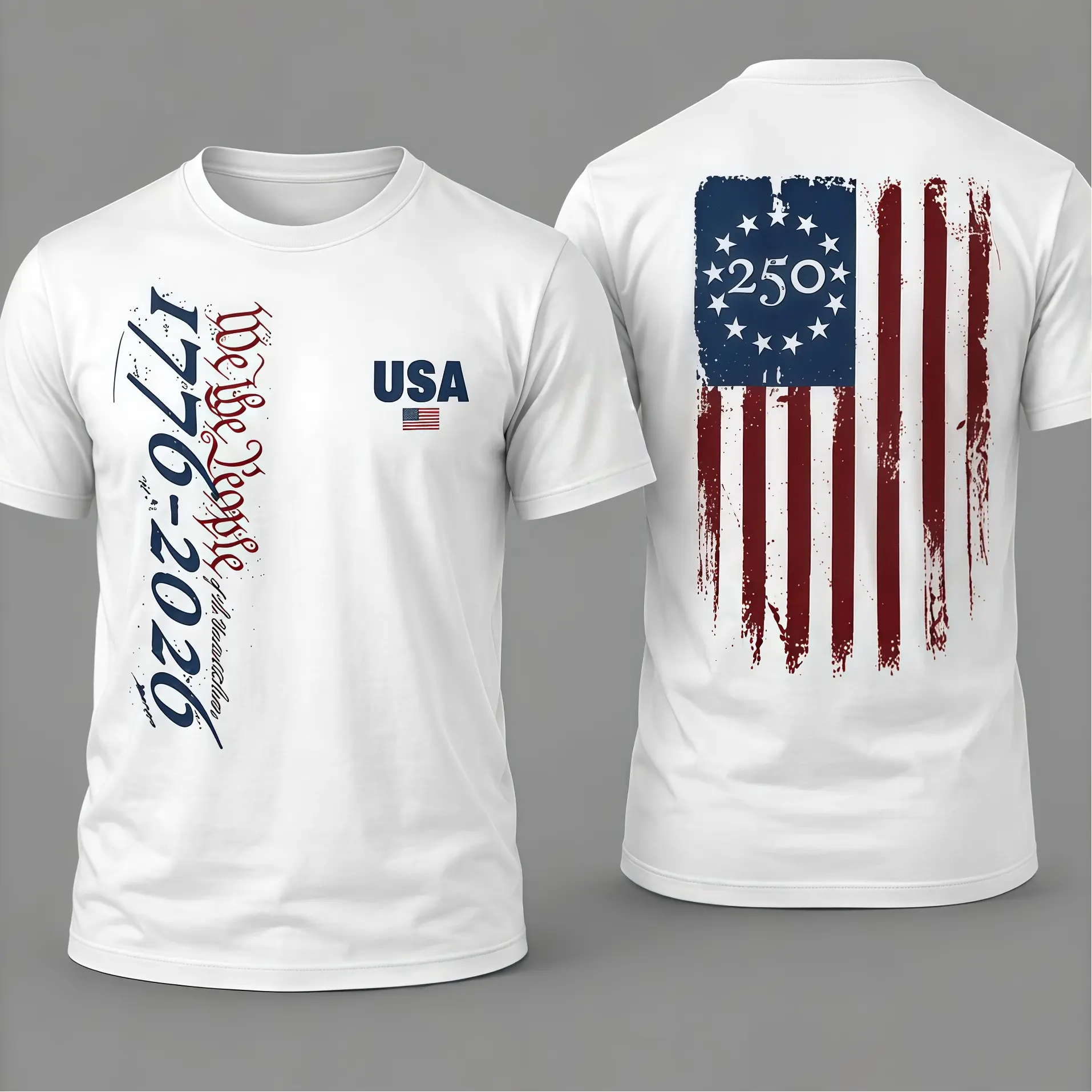 USA 250th Anniversary T-Shirt 1776-2026 - Celebrate 250 Years of American Heritage with a Comfortable 180G Unisex Black T-shirt with Stars and Stripes Design, Suitable for Men and Women, Perfect for Any Occasion