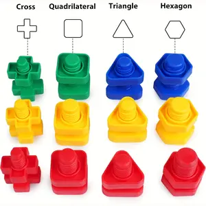 Nuts and Bolts, 10pairs,16pairs Fine Motor Skills Occupational Relax Toys for Kids, Shapes and Colors Matching Toys, Building Construction Game, Travel and Motor Skills DevelopmentChristmas stocking stuffers,Christmas stocking stuffers