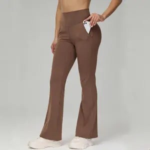 Women's High-Waisted Yoga Flared Pants - All-Season Workout, Lounge & Office Wear - Tummy Control Gym Leggings for Yoga, Running, Casual & Base Layer