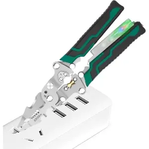 8 in 1 Wire Stripper - Multi-Function Pliers | Cutting Pulling AC DC Electrician Tool With Detector, Perfect For Automotive Electrical Projects School Science Equipment Setup Repair Maintenance