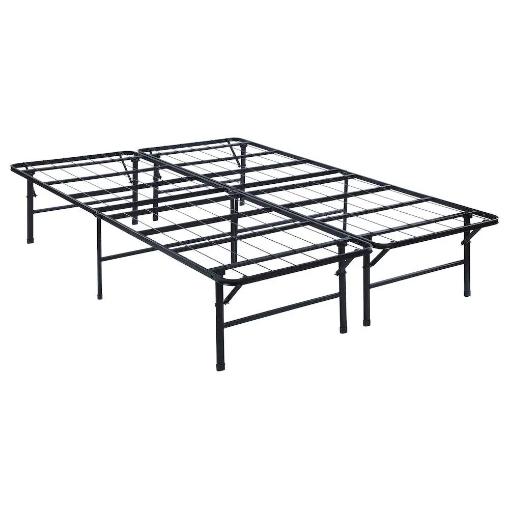 Mabel Minimalist Foldable Steel Platform Bed Frame - Black, Varied Sizes, Heavy-Duty Durable Modern Design, Compatible with All Mattress Sizes, Ideal for Company Visits