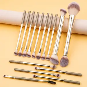 Professional 15-Piece Makeup Brush Set, Includes 2 Dual-Ended Multi-Use Brushes & 13 Eye Makeup Brushes, Ultra-Fine Fiber High-Quality Handle, Cosmetic Brush Set