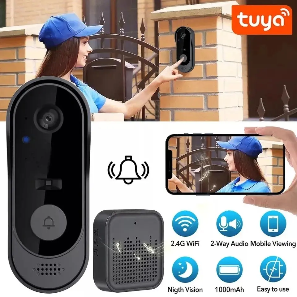 Smart Wireless WiFi Doorbell Camera - Easy Installation, Phone-Connected Video Intercom, Home Security Bell with Remote Monitoring,Monitor