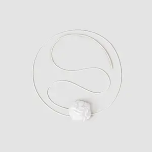 Cider [5 colors, size One Size-One Size] Rose Choker Necklace, Sparkling Polyester Necklaces, Elegant Floral Accessories for Wedding Party Music Festival