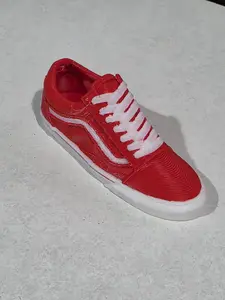 Vans Inspired 3D Printed Keychain - Canvas Sneaker Design with White Laces and Metal Keyring