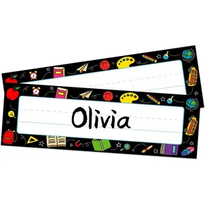 Desk Name Plates for Classroom - 36 count Student Name Tags Plates Stickers for Classroom Desks   Elementary  to School Supplies Essentials  Haves