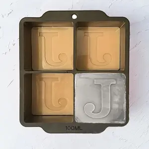 Letter J Monogram Ice Cube Mold Custom Ice Cube Mold 2 Inch Big Initials  Ice Cube Tray Gifts for DAD Gifts for Him