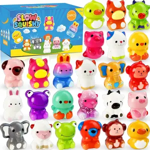 24PCS Animal Squishy Toys,Halloween Goodie Bag Stuffers for Kids,Slow Rising Squishy Halloween Stress Toys,Birthday Gifts for Boys & Girls,Treasure Chest Prizes,Classroom Prizes