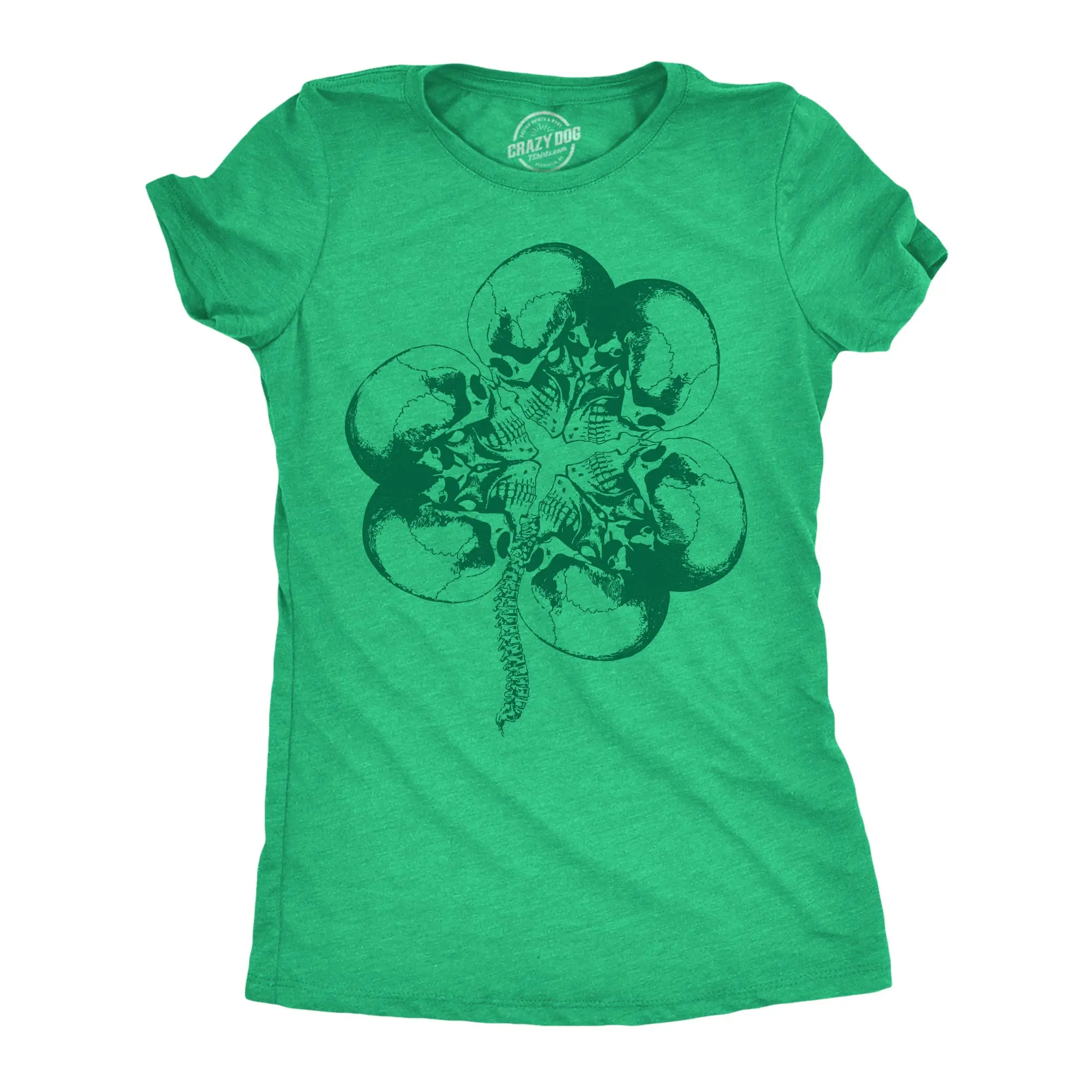 Womens Funny T Shirts Bone Shamrock Sarcastic St Patricks Day Tee For Ladies Funny Womens T Shirts Cute Vintage Fashion Casual Ladies T-Shirt Gift Saint Patrick's Day Tops for Women Women's Novelty Tees Green -