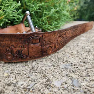 Custom Leather Belt- add grandpas truck, your favorite truck, ect.