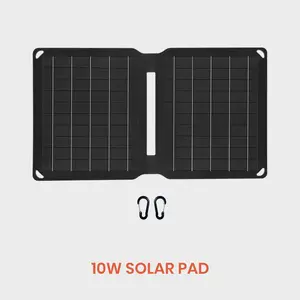 Solar panel 10W Portable Solar Chargers 5V USB Small Power Emergency ETFE Panels Foldable IP67 Waterproof Camping Hiking Backpacking for Phones Fans Flashlight Watches Small Power Banks Battery Packs