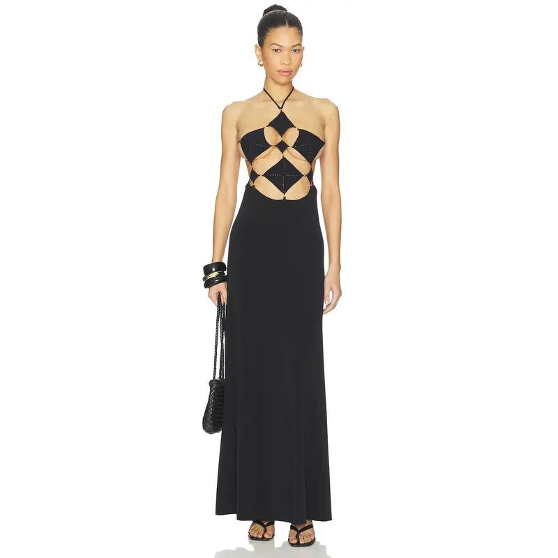 miraclesuit halter swim dress Magicsuit Women's Amal Swim Dress in Black, Size 6, Polyester/Nylon/Spandex main image 0