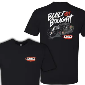 180g[100%cotton]1320 Video "Built Not Bought" Racing Shirt – Drag Racing Performance Car Graphic Design – Gift for Gearhe, Car Builders & Motorsports Fans – Perfect for Men