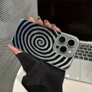 Creative Spiral Pattern Phone Case, Suitable for iPhone 17 Air/16 Plus/15 Pro Max/14 Pro/13/12/11/XS Max/X Phone Case, Ideal Gift for Family, Friends, Lovers, Boyfriend, Girlfriend, Best Choice for Holiday Gifts DKYS23