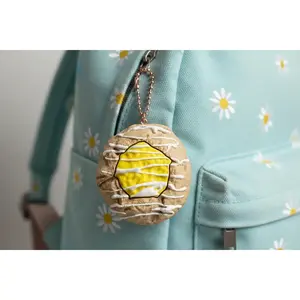 Lemon Thumbprint Cookie Clicker Fidget Keychain