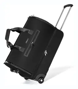 Modoker 2 in 1 Rolling Duffle Bag Large Garment Luggage with Wheels Waterproof Suitcase for Men Women Business Travel Weekender Essentials