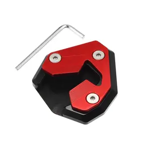 Motorbike Kickstand Extension Enlarger Pad Side Stand Support Plate Red for BMW S1000XR