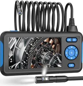 Dual Lens Endoscope Camera with Light, 4.3" HD Snake Borescope Inspection Camera, Automotive Scope Camera with Flexible Cable, Flexible Cable for Home/Automotive/Pipe/Car/Wall (16.5FT)