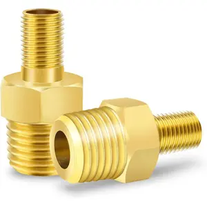 1/4 NPT to Schrader Valve Adapter (Pack of 2) for Portable Air Compressor/Pump, No Schrader Valve Core