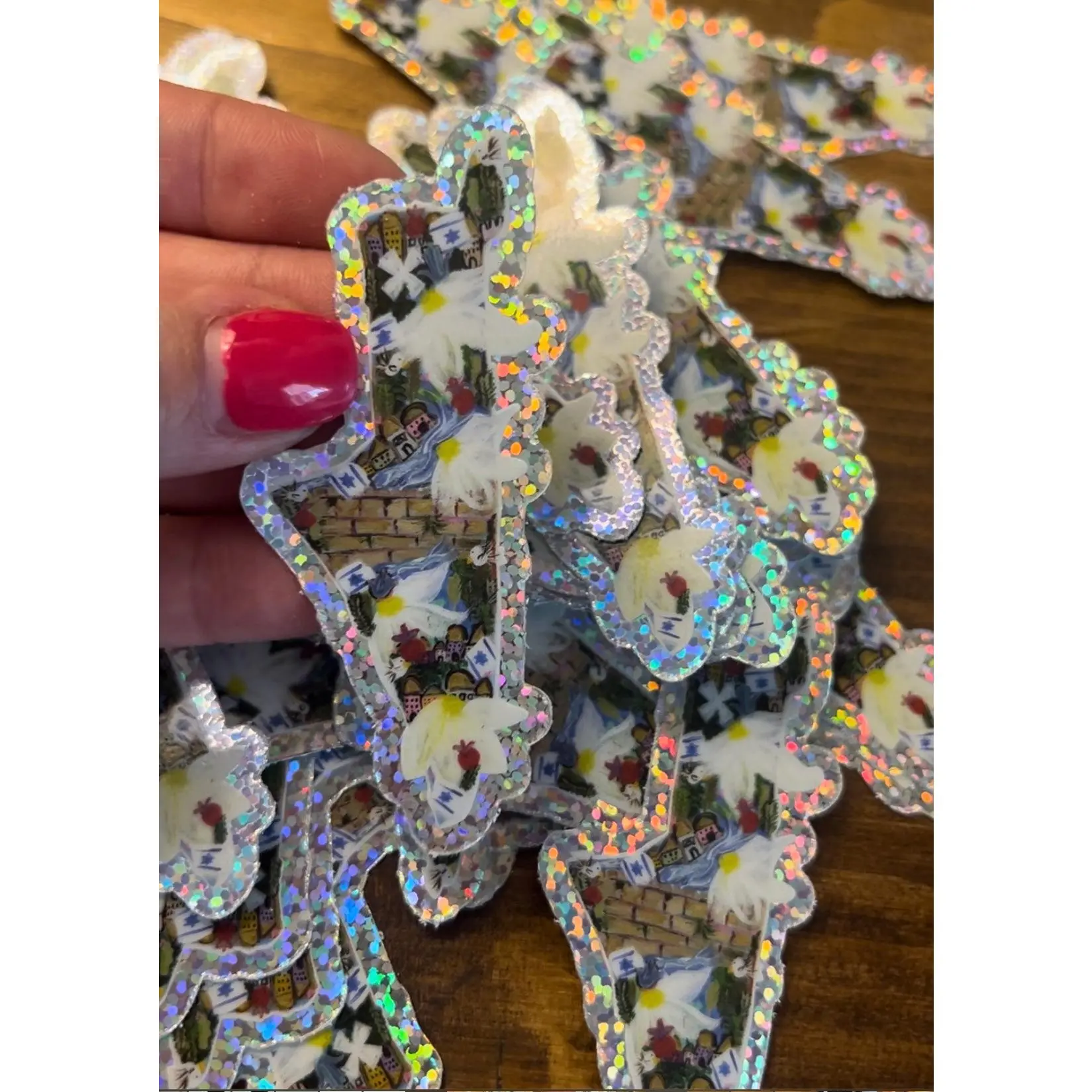 Map of Israel Glitter Sticker