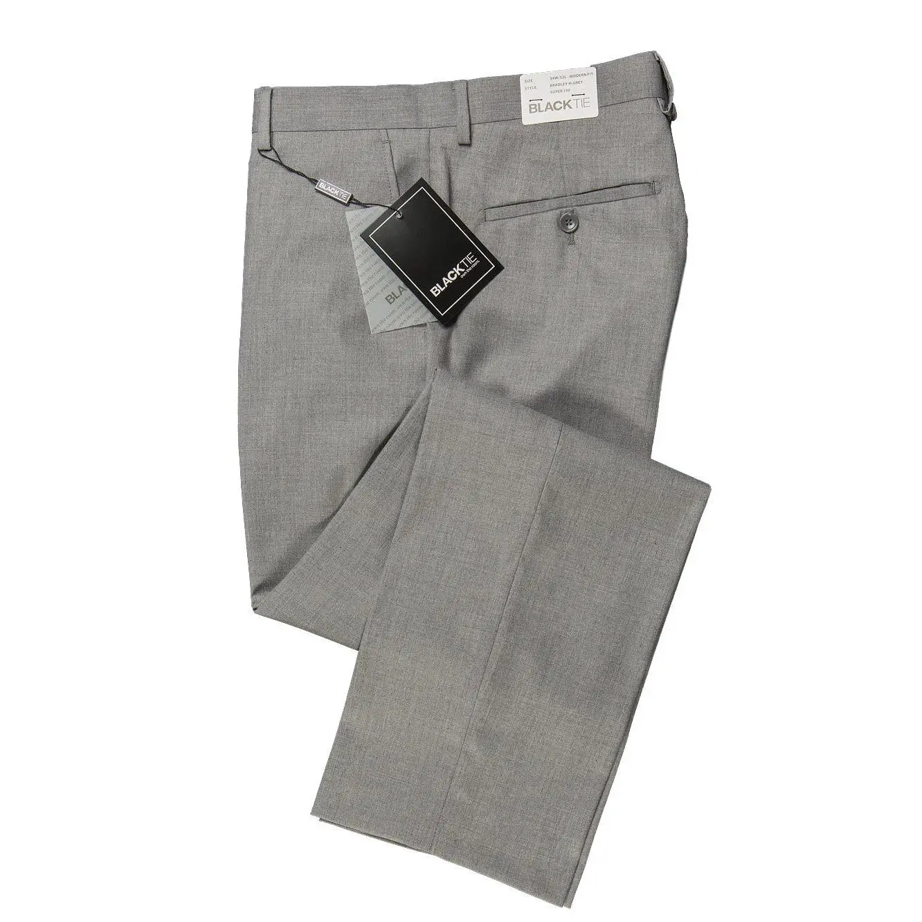"Bradley" Heather Grey Luxury Wool Blend Suit Pants