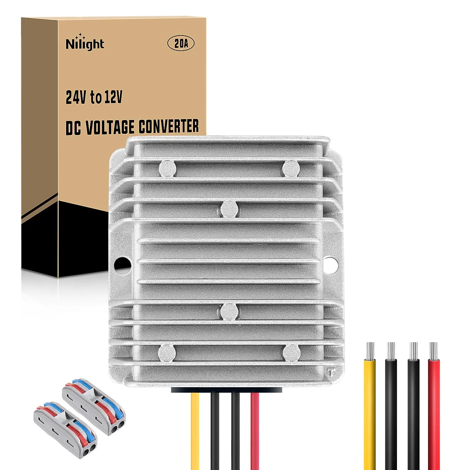 Nilight 24V-to-12V 20A 240W Outdoor Power Regulator Transformer for Home Improvement, Electrical Equipment & Supplies, Lighting, Power Regulator Transformers