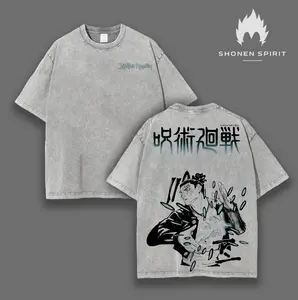 Todo - Jujutsu Kaisen Anime Double Printed Vintage Washed Tee Unisex Oversize Heavyweight Cotton T-shirt for JJK Fans
