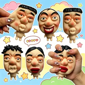 Pimple Popping Fidget Toy, Funny Stress Relief Squeeze Toy, Novelty Pop It Acne Toy for Anxiety, ADHD, Prank Gift for Kids & Adults, 4 Funny Face Designs