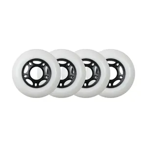 Player's Choice Outdoor Inline Skate Wheels - 80mm 89A White (4-Pack)