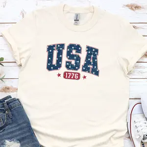 USA 1776 DTG Graphic Tshirt, America Graphic, Unisex Apparel, Relaxed Fit, Soft Print
