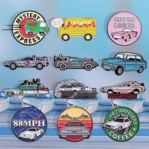 12PCS Cartoon Car Series Badges Pin Set Zinc Alloy Fashion Accessories Exquisite Decorations for Backpacks and Clothing Perfect Gifts Ideal for Gifting