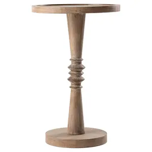 COZAYH Pedestal Tray Top End Table for Holding Drinks, Lamps or Plants, Brown