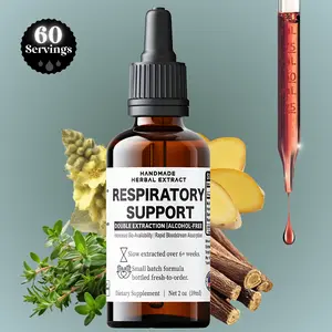 Respiratory Support Mullein Leaf | Lung Tonic | Cayenne & Ginger | 60 Servings 2 oz (59 mL) Liquid Drops | Digestive Dietary Supplement Healthcare