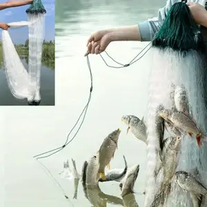 Wear Resistant Dense Floating Cast Net with Even Weighted Sinkers for Stable Wide Throw, Ideal for Lake River Pond Boat and Shore Fishing, Easy Retrieval for Beginners and Advanced Anglers