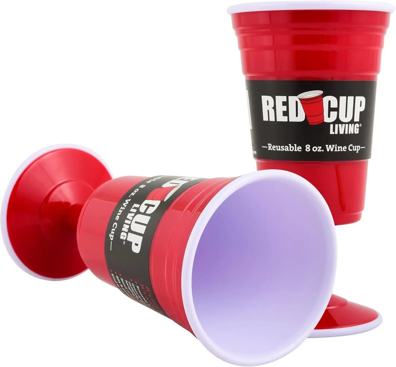 Reusable Red Plastic Wine Glasses with Stem, 8oz, Unique Heavy-Duty Drinking Glasses for Parties, Durable Champagne Flutes, Cute Sturdy Big Grip Cups Stem Glass for Wine, Elegantes Copas De Vino   Drinkware Cocktails