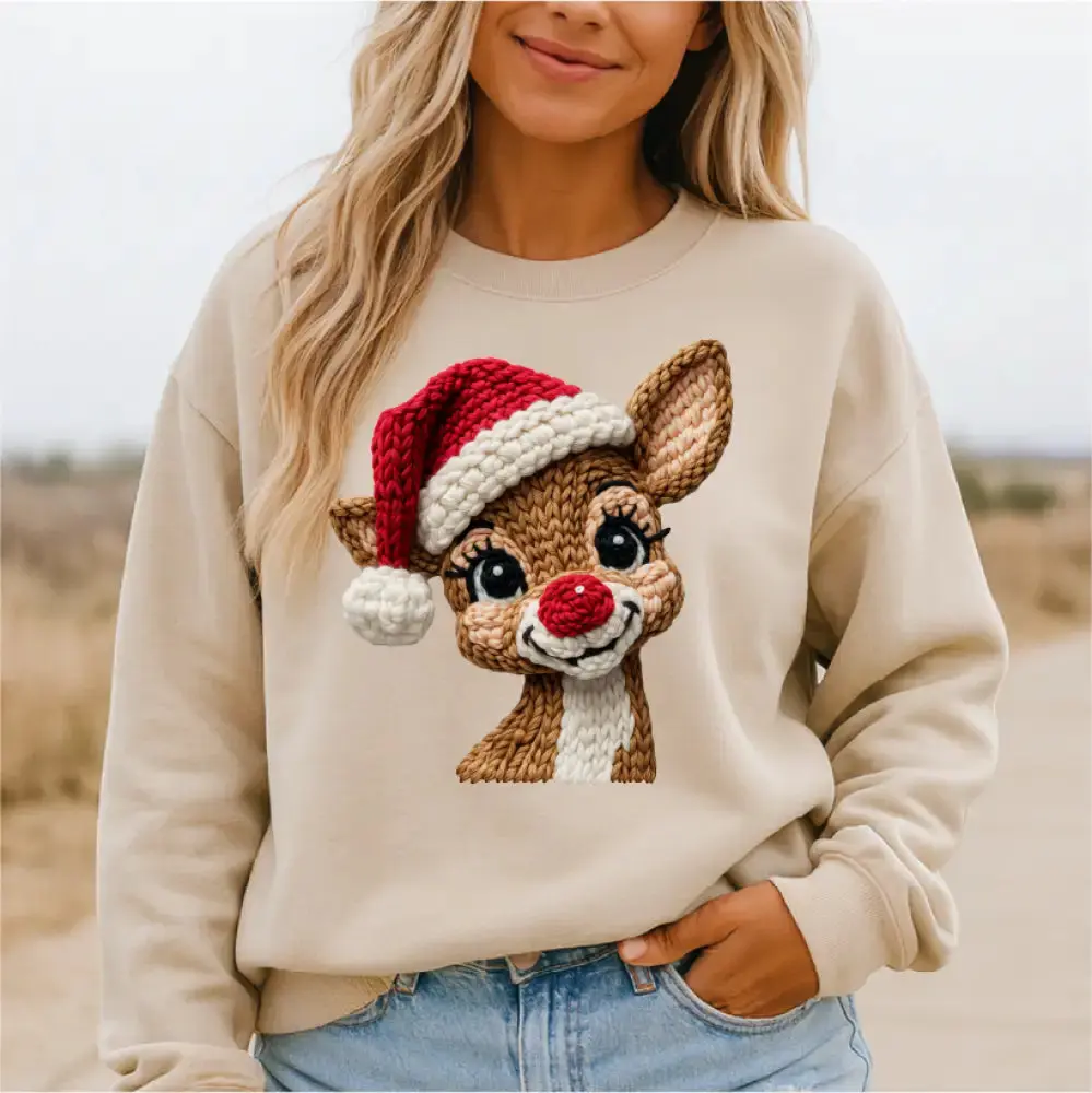 Christmas reindeer crew neck sweater