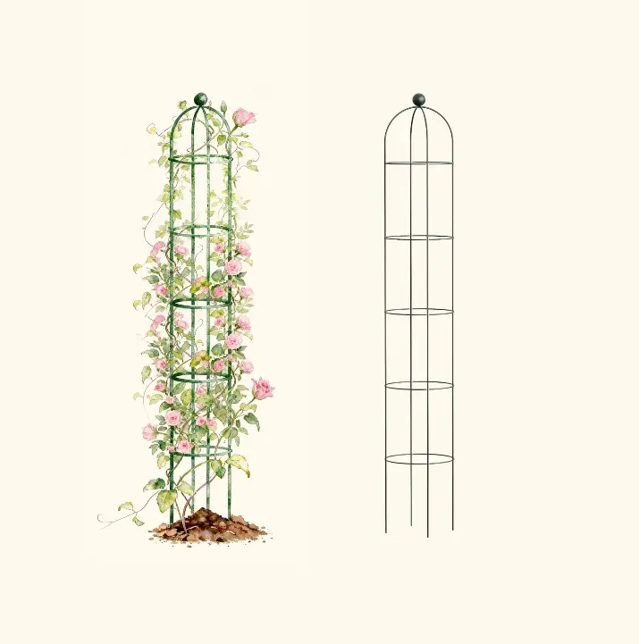 Vego Garden Round Obelisk Trellis for Climbing Plants - Durable Outdoor Home Improvement Garden Supply Vego Garden Round Obelisk Trellis for Climbing Plants - Durable Outdoor Home Improvement Garden Supply