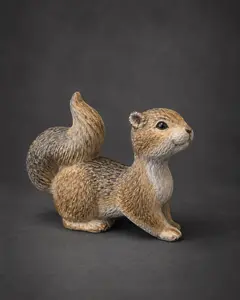 Looking Around Squirrel Statue, Home Decor Figurine for Living Room Tabletop Decoration