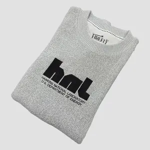 Hawkins Lab: Embroidered Knit-Fleece Crewneck Sweater