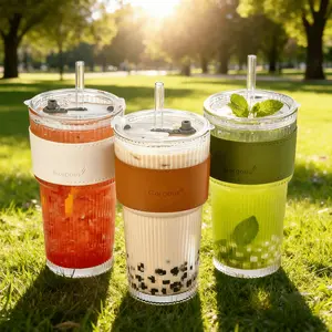 20.28 Oz Insulated Coffee Cup with Straw & Lid, Portable Reusable Glass for Home Office Travel, Perfect Christmas Gift, Insulated Travel Drinkware